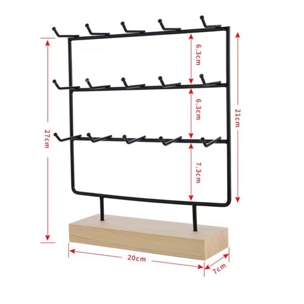 Porta orecchini con base in legno